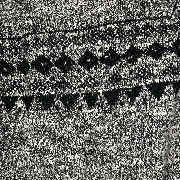 J. Crew Fair Isle Wool Blend Sweater Size Large Grey and Cream - Picture 2 of 7